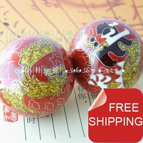 50mm health exercise stress balls,chinese traditional dragon & phoenix in various colors,fadeless.Red paper box.Free shipping