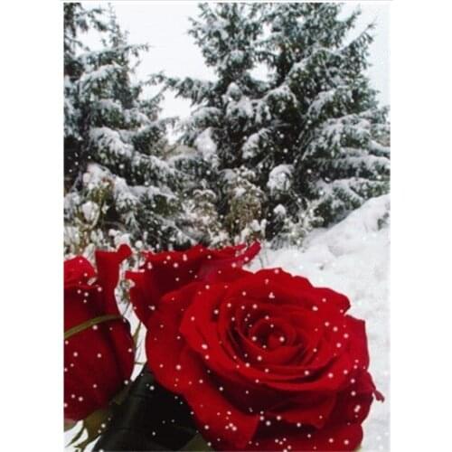 Snow flowers diamond painting winter rose rhinestone embroidery mosaic sticker decor diamond dots poster wall papers diy gifts