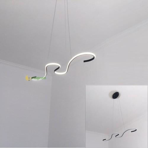 Modern led curve Pendant Light Earthworm lamp for dining room lights led strip office lamp hanging lights bedroom home lighting