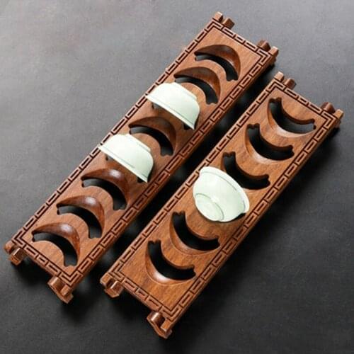 Natural Bamboo Tea Cup Storage Drain Rack, Portable Foldable Cup Holder, Kung Fu Tea Set and Tea Ceremony Accessories
