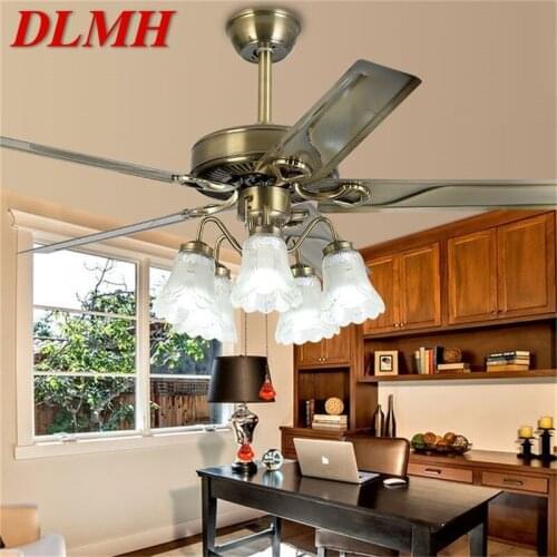 DLMH Classical Ceiling Fan Light Large 52 Inch Lamp With Remote Control Modern Simple LED For Home Living Room
