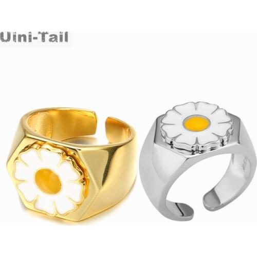 Uini Tail new design hot sale 925 sterling silver simple and creative frangipani ring with personality and fashion trend ED976