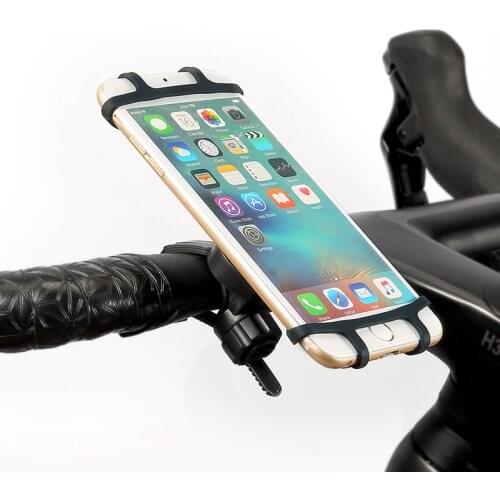 Universal Bike Mount Phone Holde Bicycle Handlar Mount Silicone Holder for 4.7-6.0 inch Mobile Phones