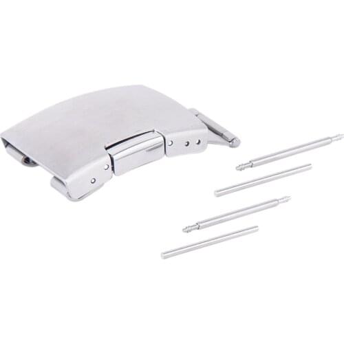 Stainless Steel Fold Over Deployment Clasp Buckle Fit 22mm Watch Band Strap