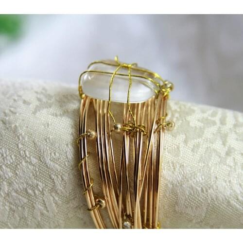 Gold silver metal with crystal napkin ring and decoration napkin ring napkin holder by free shipping