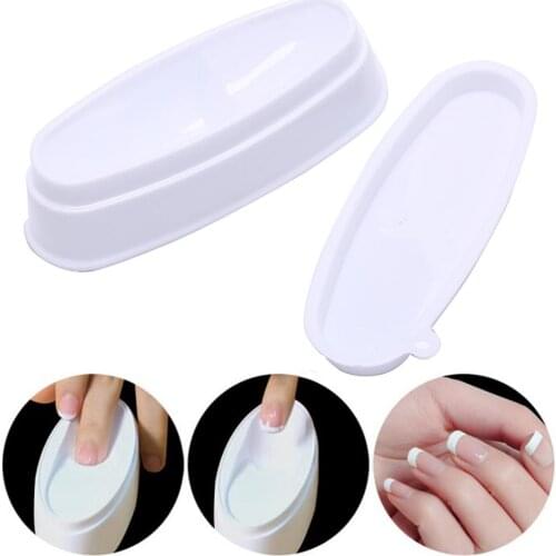 1pcs New French DIP Jar Container Nail Art Salon Accessory Dual Nails Extended French Tips Guide Molding Container Gift Hot 444