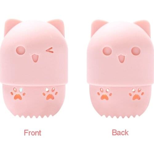 10 Coclor Portable Sponge Puff Drying Cleaner Stand Box Soft Silicone Foundation Makeup Brush Sponge Cleaning Tool Holder