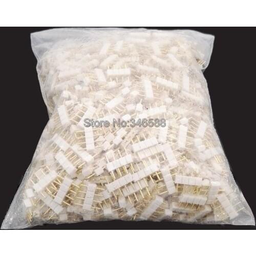 1000pcs/lot 10mm 4-Pin 4Pins Male to Male Plug RGB Connector, 4 Pin White Color Needle Insert for 3528 and 5050 RGB LED Strips