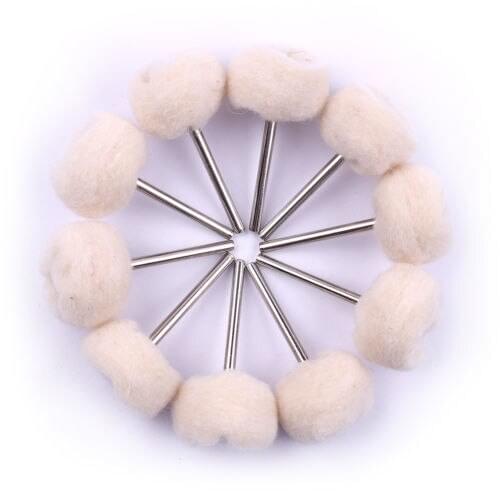 100x 3mm Shank 24mm Wool Felt Polishing Buffing Rotary Grinding Heads Round Wheel