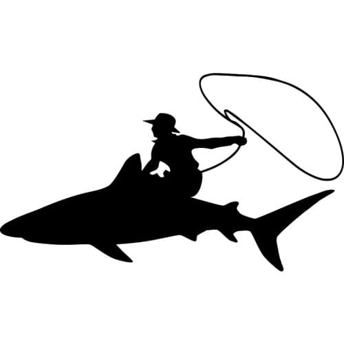 17*9.8cm Rodeo Shark Decal Window Bumper Sticker Car Cowboy Western Ride Horse Speshuls Car Styling Car Sticker