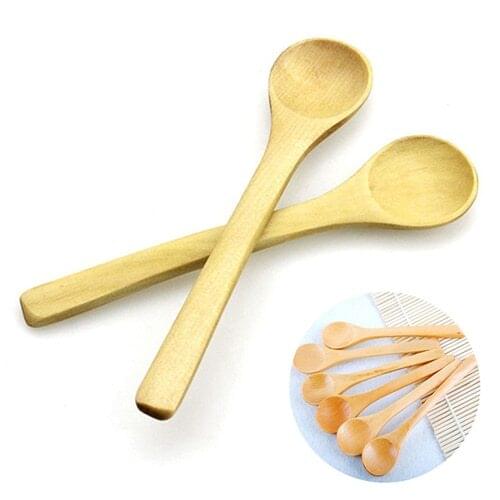 6PCS/set Natural Wooden Spoon Soup Salad Porridge Kitchen Cooking Wood Spoon Creative Japanese Style Cutlery Tableware