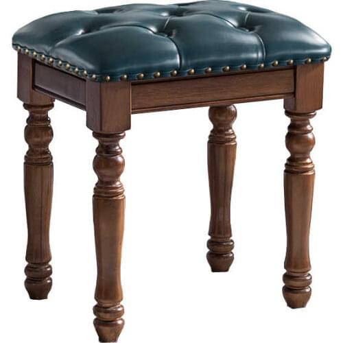 American style solid wood dresser chair household shoe changing bench Nordic dressing bedroom makeup sofa stool