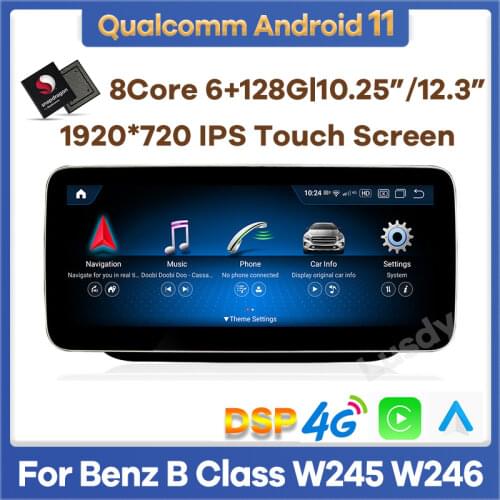 10.25" Snapdragon Android 10.0 Car Multimedia Player GPS Radio for Mercedes Benz B-Class W246 B200 B180 B220 B260 2011 to 2018