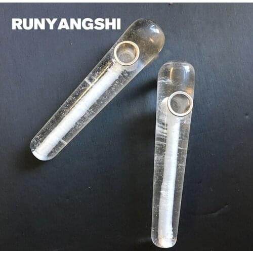 White Crystal Smoking Pipe Cylinder Shape Massage Stones and Minerals High Quality Wholesale Factory Stone Runyangshi AB01