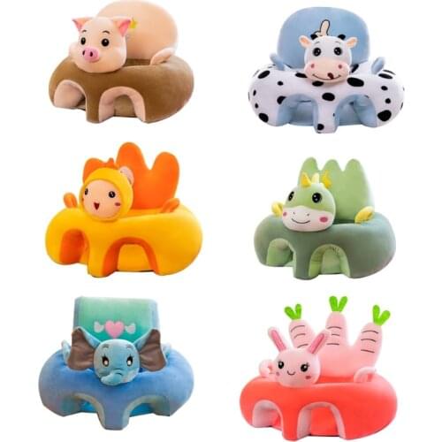 Baby Learning Sitting Chair Comfortable Infant Soft Plush Floor Support Seat Cute Animal Shaped Newborn Sofa Cushion