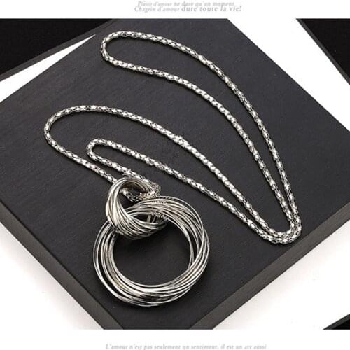 Hot new fashion Long sweater chain necklace female fashion sweater large circle decorative accessories lanyards jewelry