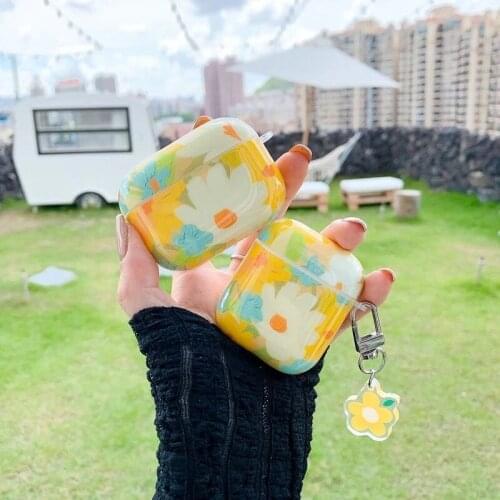 For Airpods pro 2 1 Oil painting art flowers Earphones Case For Air pods Bluetooth Wireless Earphone Protective Skin Cover Box