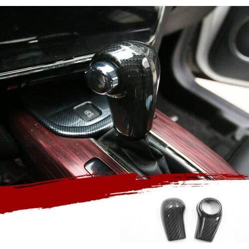 FOR Honda HR-V 2016-2020 carbon fiber car interior Gear shift knob cover trim Car modification Auto parts