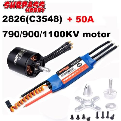SURPASS HOBBY motor C3548 Outrunner Brushless Motor SBEC 50A Brushless ESC for RC Airplanes Fixed-wing Warbirds Multicopter DYS