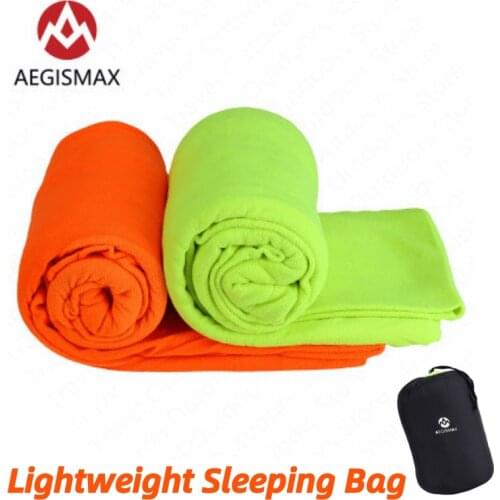AEGISMAX Outdoor Fleece Sleeping Bag Envelope Type Portable Sleeping Bag Breathable Camping Travel Hotel Warm Meticulous Soft