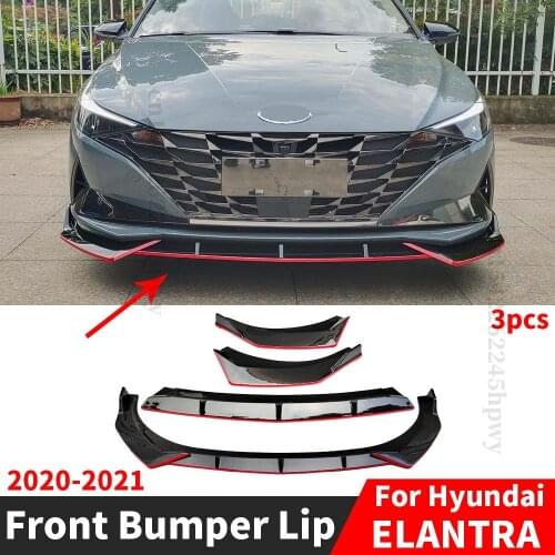 Body Kit Diffuser Spoiler Deflector Protector Guard Modified Exterior Part Front Bumper Lip Chin For Hyundai Elantra 2020 2021