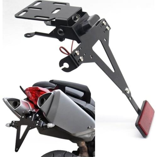Motorcycle Adjustable Angle License Number Plate Frame Holder Bracket For Yamaha Yzf R1 R3 R6 R15 R25 Fz6 Mt-07 Mt 07