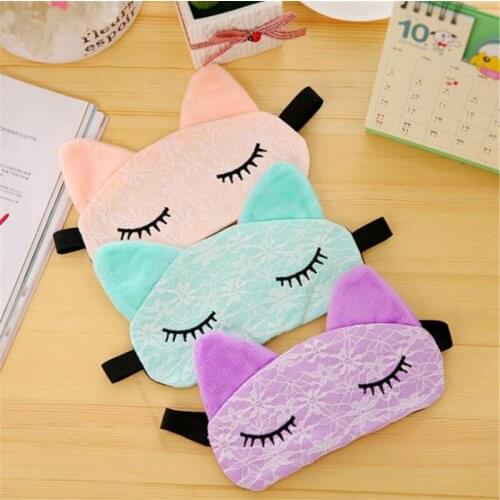 Eye Mask Lace 2020 New Korean Kawaii Travel Shading Sleep Eye Mask Small Cute Cartoon Fresh Exquisite Comfortable Blindfold
