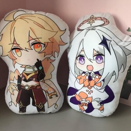 Genshin Impact Venti Diluc Kaeya Klee Aether Lumine Plush Stuffed Dolls Pillow Bed Cushion Toy Cosplay 40cm