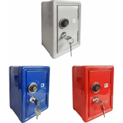 Mini Metal Safe Household Insurance Box Creative Piggy Bank Key Insurance Cabinet Money Boxes Home Desktop Decor New Year Gift