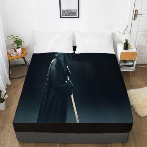 Cartoon Hallowmas Childrens Elastic fitted sheet bed sheet With An Elastic Band Mattress Cover Bed cover for kids baby black