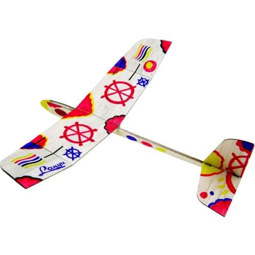 DIY Building Hand Throw Airplane Model Balsawood Wooden Kit Creative Painting Outdoor Flight Toy Educational Environmental