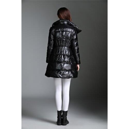 New Brand Womens Winter Down Jackets European Fashion 95% White Duck Down Long Coat Female Warm Parkas High Qaulity LX2314