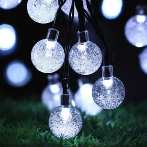 New Garlands Garden Christmas Decor 50 LEDS 7M Crystal Ball Solar Lamp Power LED String Fairy Lights Solar For Outdoor Lights
