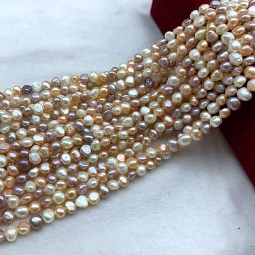 Wholesale 100% AA Natural Freshwater Pearl Purple White Pink Mix Color Beads For Jewelry Making DIY Bracelet Necklace