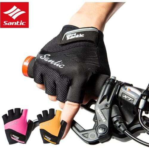 6 Colors Cycling Gloves Anti-slip Comfortable Mens Half Finger Sports Gloves Breathable MTB Mountain Bicycle Gloves SANTIC