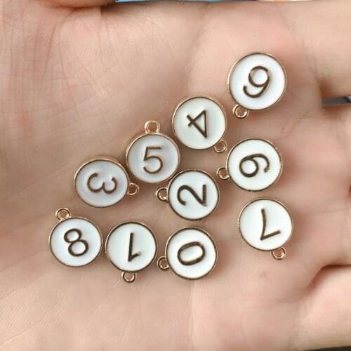 DIY Number Charms For Jewelry Diy Accessories Alloy Small Pendant Bracelet Keychain Necklace Handmade Materials