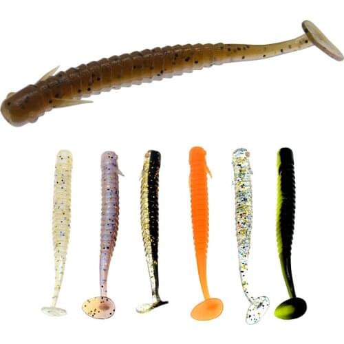 Fishing Artificial Loach Earth Worm Lures Soft Bait 8cm/2g Worm Baits Lot 6 Pieces