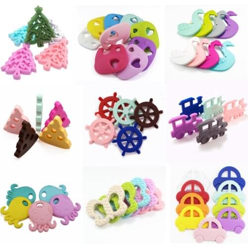 Sutoyuen Silicone Teether 10pcs Baby Nursing Teething Necklace Pendant Accessories Baby Pacifier Dummy Jewelry Teething Toys
