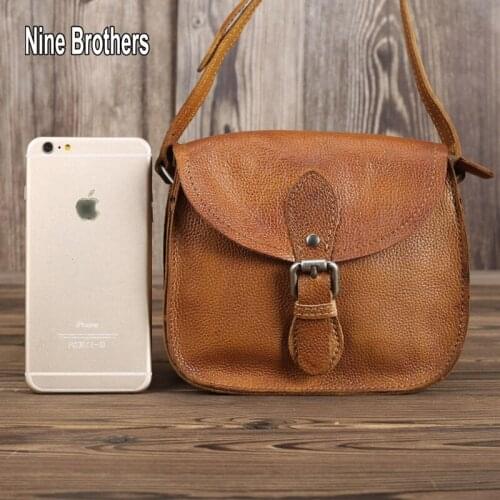 Top Layer Leather Messenger Bag Vintage Soft Cow Leather Crossbody Bags For Men Retro Cowhide Male Small Shoulder Bag School Boy