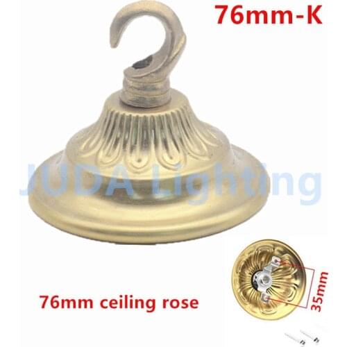 Vintage brass ceiling rose retro copper ceiling canopy with ceiling hook ring lamp base for Edison chandelier led pendant lights