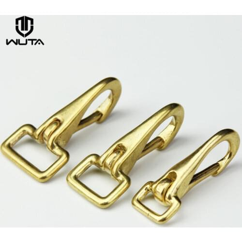 WUTA Solid Brass Bag Hook Lobster Clasps Straping Hook buckle Shoulder Strap Swivel Snap Hook Fastener Key Chain Ring Square Eye