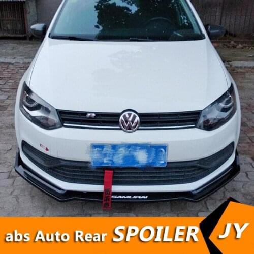 For Volkswagen POLO Body kit spoiler 2014-2018 For POLO ABS Rear lip rear spoiler front Bumper Diffuser Bumpers Protector