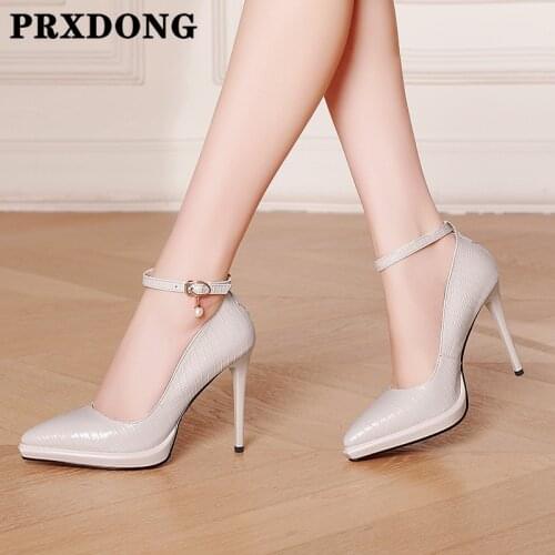 New 2021 Spring Autumn Women Pumps Genuine Leather Sexy Thin High Heels Pointed Toe Shoes Woman Dress Party Working Shoes Pumps