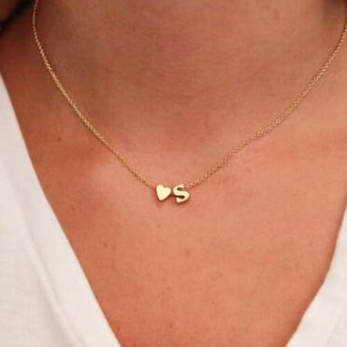 Cute Korean Love Heart Letter Star Moon Choker Necklaces for Women Gold Chain Vintage Geometric Clavicle Necklace Jewelry YN61