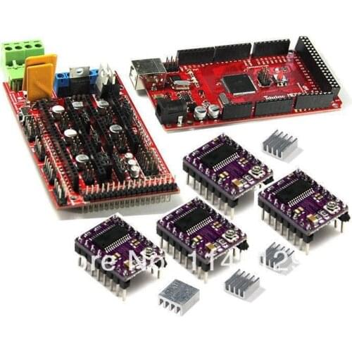 3d kits RAMPS1.4 with Iduino Mega2560 Board and 4PCS DRV8825 stepper driver with heatsink for 3D Printer Prusa Mendel