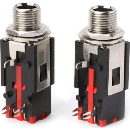 5PCS 6.35mm 1/4 2Pin Female Audio Stereo Phone Jack Headphone Socket Connector