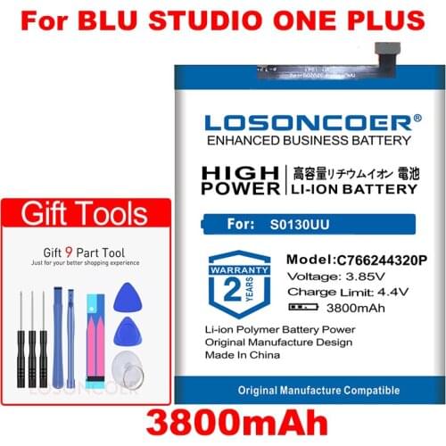 LOSONCOER 3800mAh C766244320P Replacement Battery For Blu Studio One Plus S0130uu Mobile Phone Batteries