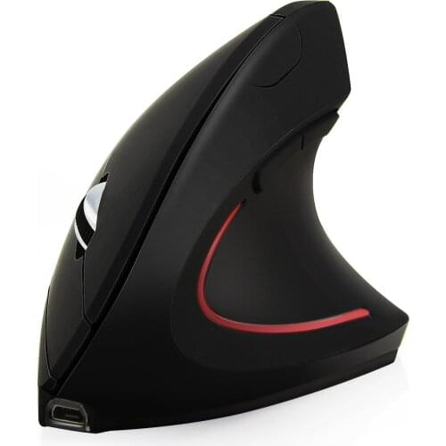 CHYI Wireless Right Hand Optical Mouse Ergonomic Vertical Gaming Mouse Rechargeable 1600 DPI USB Mice With Mouse Pad For Laptop