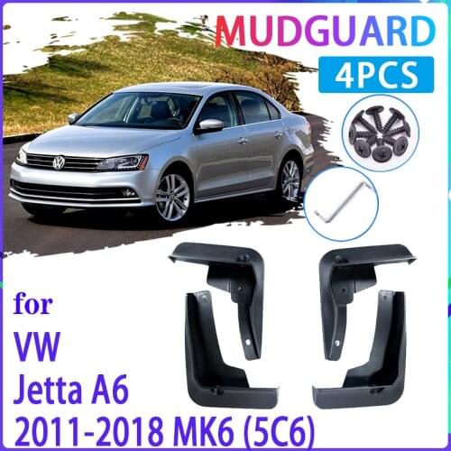 4 PCS Car Mud Flaps for Volkswagen VW Jetta A6 5C6 Mk6 6 2011~2018 Mudguard Splash Guards Fender Mudflaps Auto Accessories