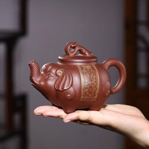 Yixing elephant teapot master purple clay kettle handmade kung fu teaware with gift box